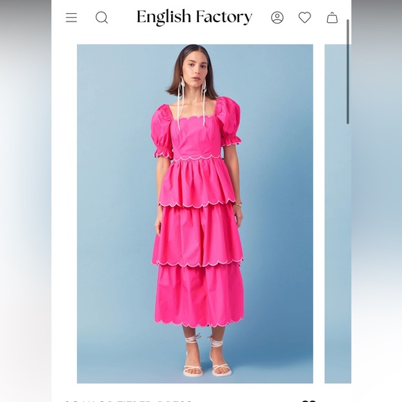 English Factory Dresses & Skirts - English Factory Pink Scallop Tiered Maxi Dress